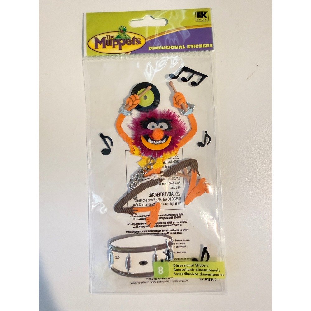 The Muppets Animal Dimensional Stickers EK Success 2006 Music Drummer Fuzzy